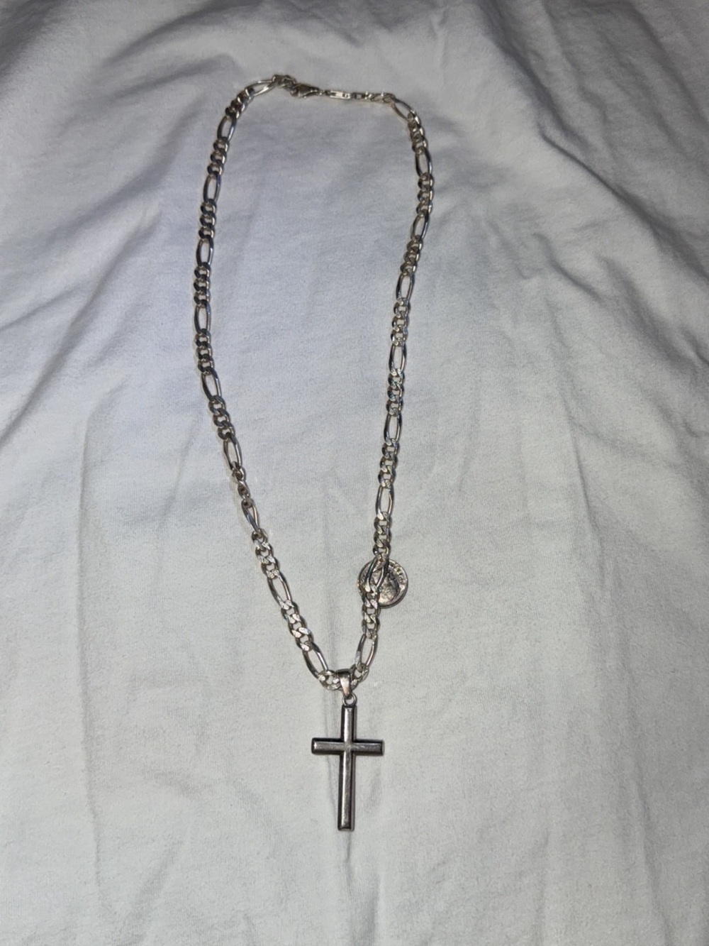 Sterling Silver Figueroa Cross Pendant Necklace 5mm